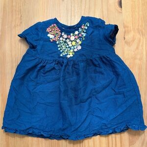 Gucci Blue fabric with embroidered flowers